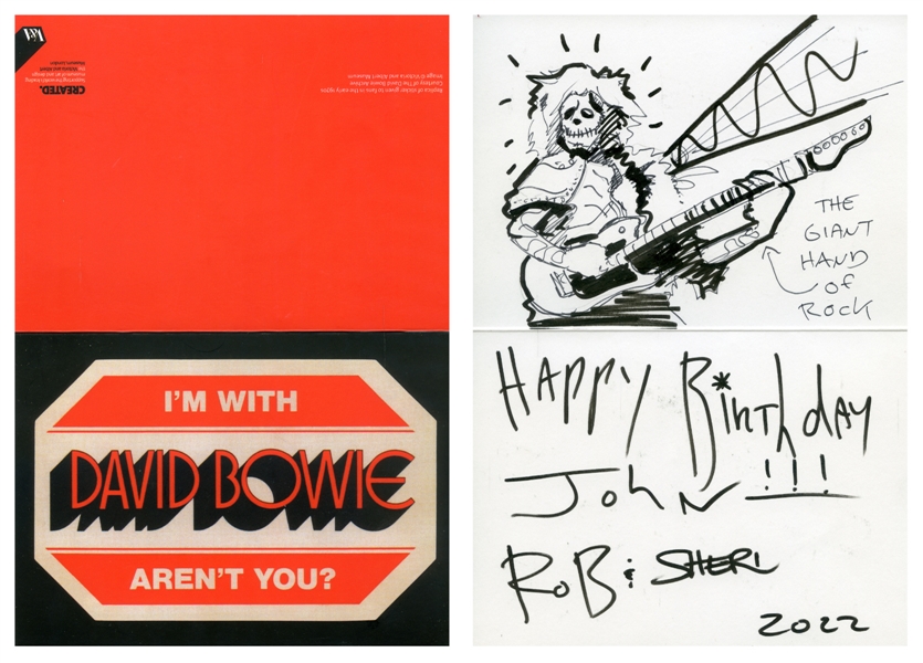Rob Zombie 2022 Giant Hand Of Rock Birthday Card To John5 For His 54th Birthday With Drawings & Provenance