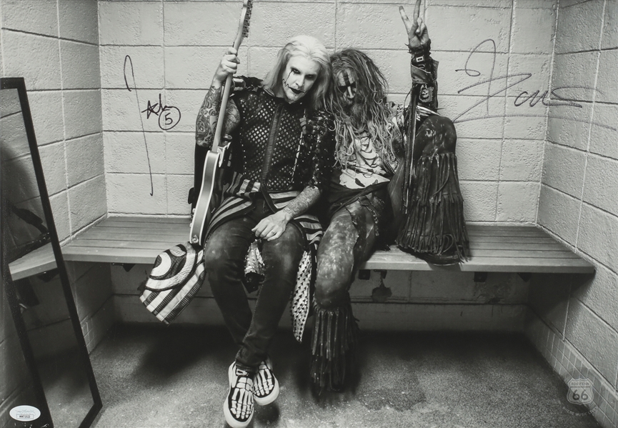 Rob Zombie John5 2019 Autographed Backstage Peace Sign Canvas Print (With COA)