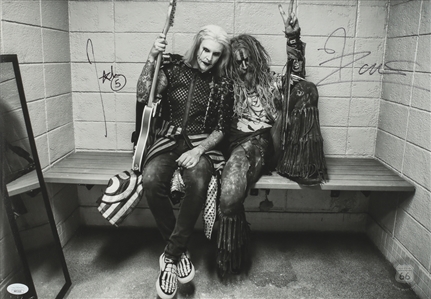 Rob Zombie John5 2019 Autographed Backstage Peace Sign Canvas Print (With COA)