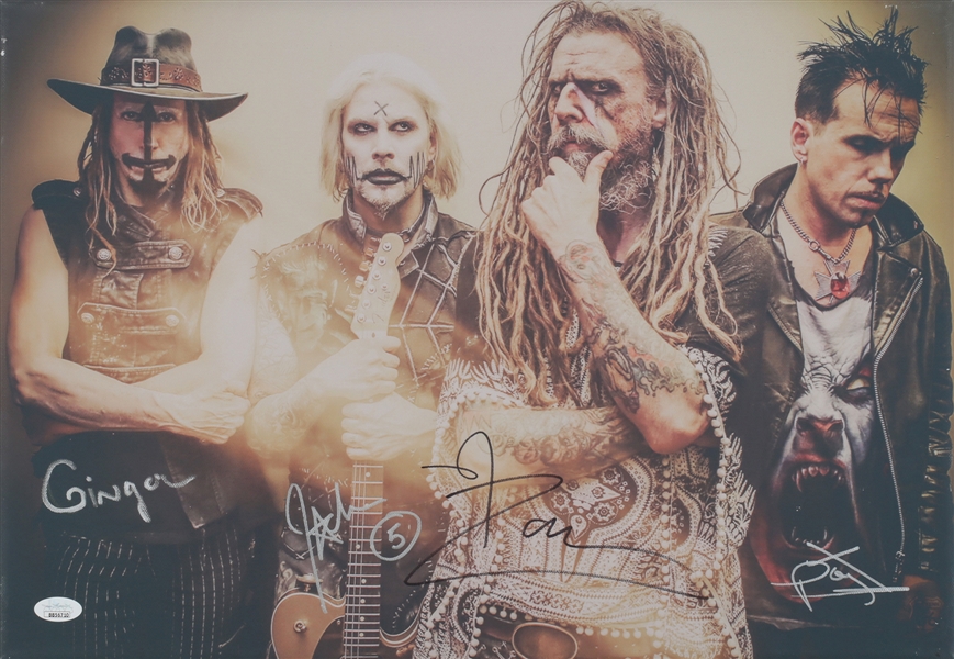 Rob Zombie 2017 Band Autographed Color Canvas Print (With COA)