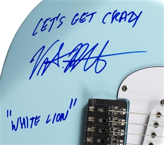 White Lion 2015 Vito Bratta Autographed Minsine Blue Guitar
