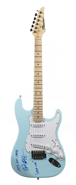 White Lion 2015 Vito Bratta Autographed Minsine Blue Guitar