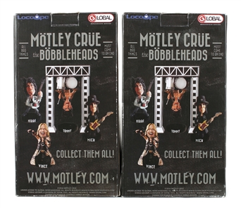 Motley Crue 2016 Tommy Lee & Nikki Sixx Autographed 8-Inch Global Resin Bobbleheads