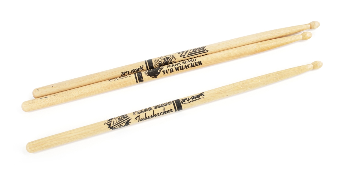 ZZ Top 2000s - 2010s Lot of 3 Frank Beard Tub Whacker Drumsticks