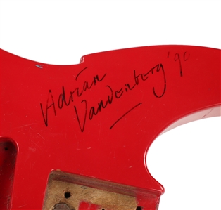 Whitesnake 1990 Adrian Vanderberg Stage Used, Smashed & Autographed Peavey Guitar Body w COA