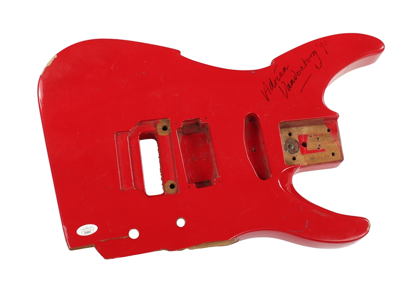 Whitesnake 1990 Adrian Vanderberg Stage Used, Smashed & Autographed Peavey Guitar Body w COA