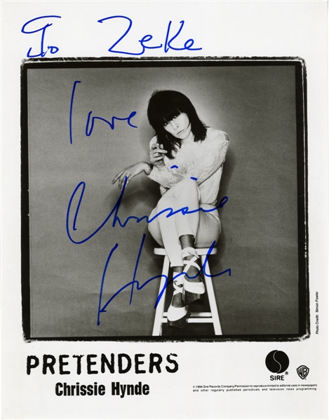 The Pretenders 1994 Autographed & Personalized Chrissie Hynde Publicity Photo w/COA