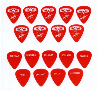 Sammy Hagar 1993 Lot of 9 Red & White Right Here Right Now Tour Country Picks w/COA