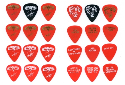 Sammy Hagar 1993 Lot of 12 Various Right Here Right Now Tour Message Picks w/COA