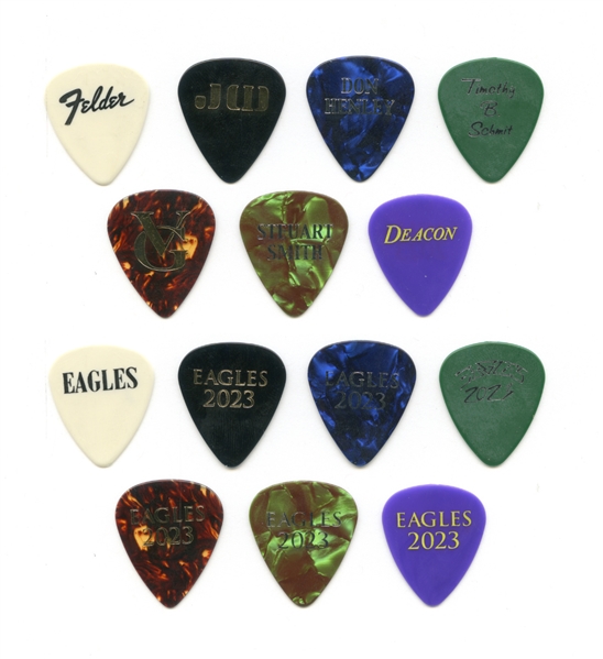 The Eagles 2017-2023 Lot of 7 Band Members Guitar Picks w/COA