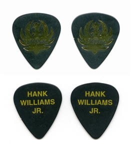 Hank Williams Jr. 1990s - 2000s Lot of 2 Gold Foil & Black Guitar Picks w/COA
