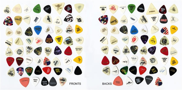 Colossal Lot of 61 Classic Rock Guitar Picks w/COA