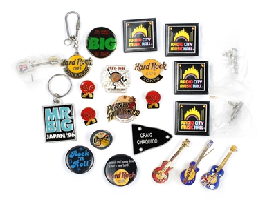 Classic Rock & Entertainment Keychain, Badge & Pin Assortment w/COA
