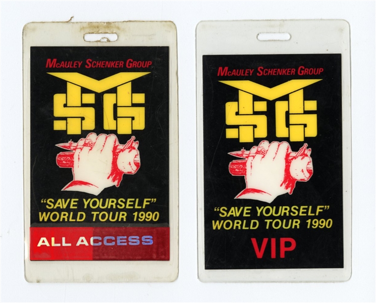 Michael Schenker Group 1990 All Access & VIP Backstage Passes Owned & Used by Zeke Clark w/COA
