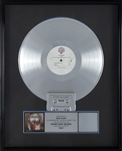 Van Halen 1986 5150 Platinum Sales Award Presented to Zeke Clark With COA