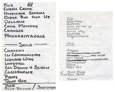 Jimmy Buffett Lot of 4 Setlists
