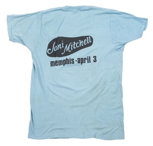 Joni Mitchell 1974 Memphis TN Misprinted Date Conert Shirt