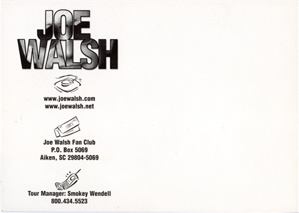 Joe Walsh 1990s Lot of 3 Signed Promotional Cards