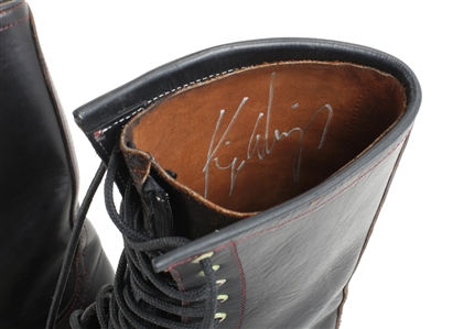 Kip Winger Owned & Worn 2000s Signed Personal Leather 12-Eyelet Boots