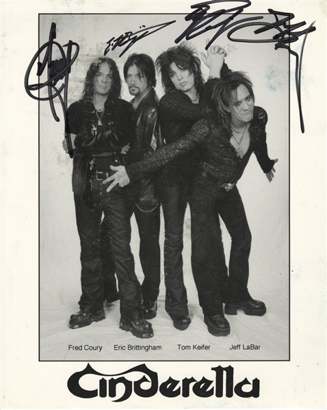 Cinderella 1990-1991 Band Autographed Press Photo