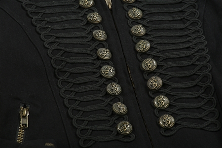 Kip Winger Owned & Worn Black Frogged-Front Punkrave Signed Jacket