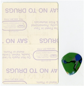 Stevie Ray Vaughan And Double Trouble In Step Tour Backstage Pass With Stage Used Guitar Pick