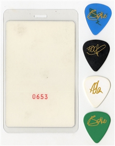U2 2001 Elevation Tour MGMT Guest Pass With Lot of 4 Guitar Picks