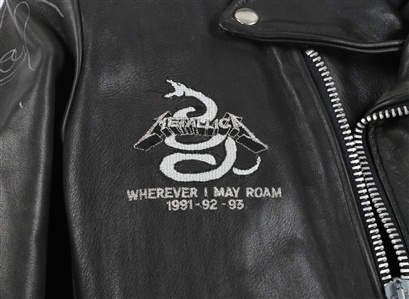 Metallica 1991-1993 Band Autographed Wherever I May Roam Tour Leather Jacket With COA