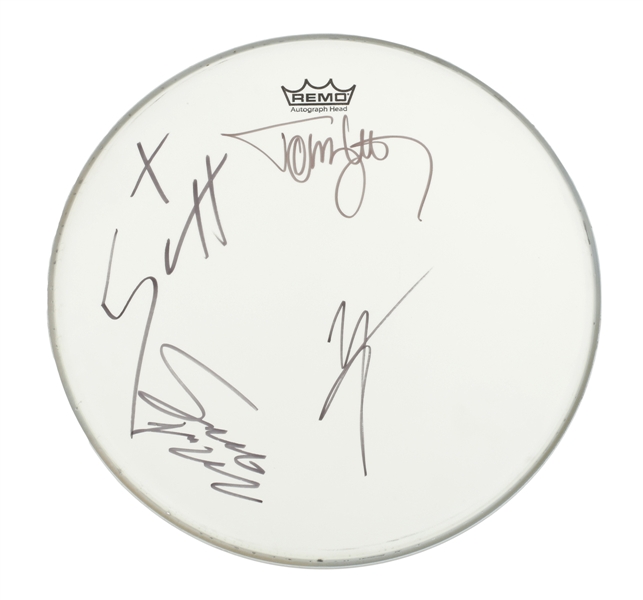 Motley Crue 1990s-2000s Band Autographed 14-Inch Drumhead With COA