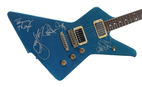 KISS 2002-2004 Band Autographed Blue Ibanez Destroyer II Guitar With COA