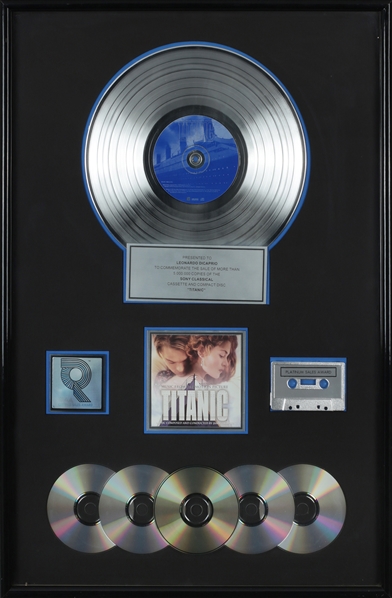 Leonardo Dicaprio 1997 Titanic RIAA Multi Platinum Award Issued To Leonardo Dicaprio