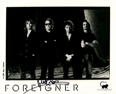 Foreigner 1996 Autographed 8 x 10 Press Photo With COA