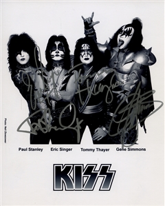 KISS 2000s-2020s Band Autographed 8 x 10 Photo Card