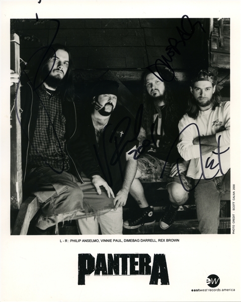 Pantera 2000 Band Autographed 8 x 10 Press Photo With COA
