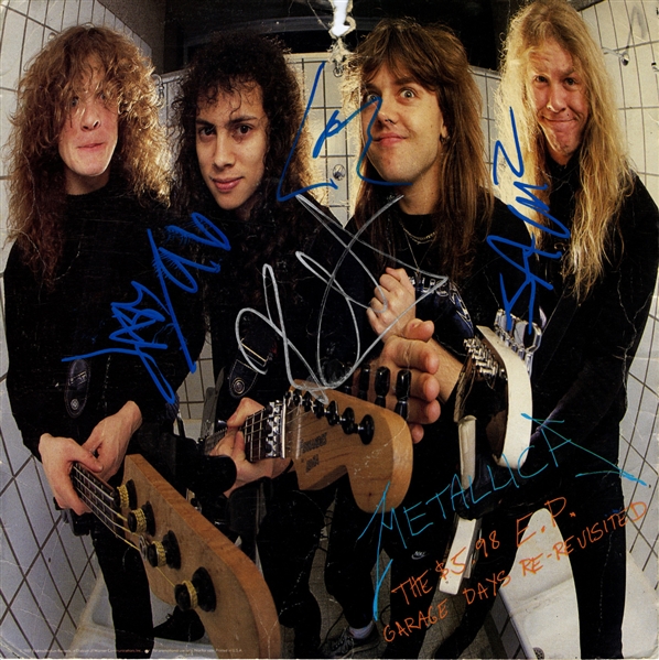 Metallica 1987 Fully Band Autographed Garage Days Promotional Flat With COA