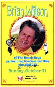 Brian Wilson 2004 Autographed 11 x 17 Poster October 31 Dodge Theater With COA