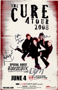 The Cure 2008 Autographed 11 x 17 Poster June 4 Dodge Theatre With COA