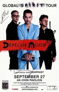 Depeche Mode 2017 Autographed 11 x 17 Poster September 27 AK Chin Pavilion With COA