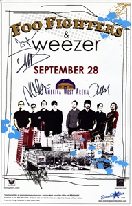 Foo Fighters 2005 Autographed 11 x 17 Poster September 28 America West Arena With COA