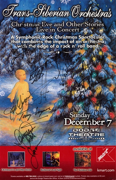 Trans Siberian Orchestra 2003 Autographed 11 x 17 Poster December 7 Dodge Theatre With COA