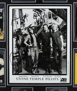 Stone Temple Pilots 1990s-2000s Band Autographed Matted Press Photo With Passes