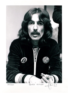 The Beatles 1975 George Harrison Photograph John Rowlands Numbered & Signed Print