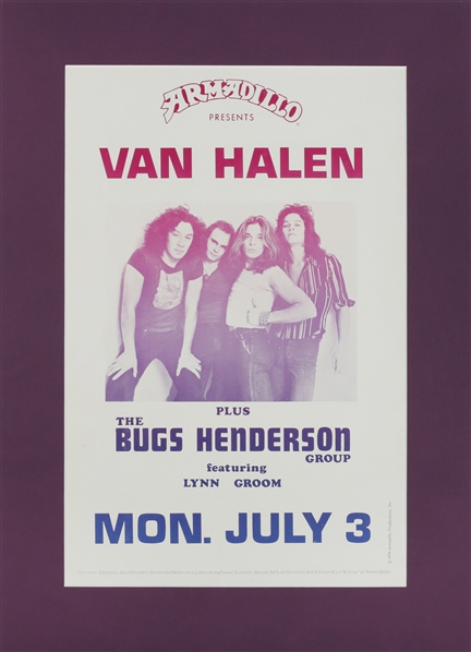 Van Halen 1978 Van Halen + Bugs Henderson Monday July 3 Matted Poster