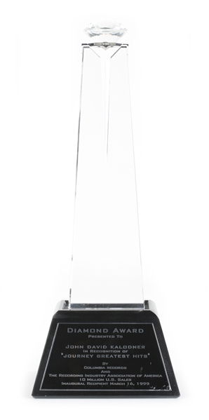 Journey 1988 Greatest Hits RIAA Diamond Award Presented to John Koladner
