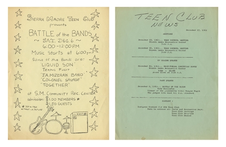 Van Halen 1969-1970 Mark Stone Pre-VH Band Tempus Fugit Correspondence & Flyers With COA