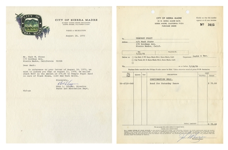 Van Halen 1969-1970 Mark Stone Pre-VH Band Tempus Fugit Correspondence & Flyers With COA