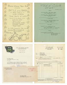 Van Halen 1969-1970 Mark Stone Pre-VH Band Tempus Fugit Correspondence & Flyers With COA