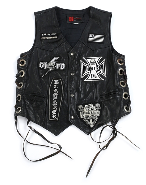 Black Label Society 1999-2013 Nick Catanese Owned, Stage Worn & Autographed BLS Leather Vest With COA