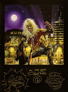 Iron Maiden Derek Riggs Edwina in LA Autographed & Inscribed Poster