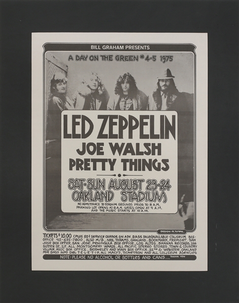 Led Zeppelin 1975 Bill Graham Day on the Green Concert Poster